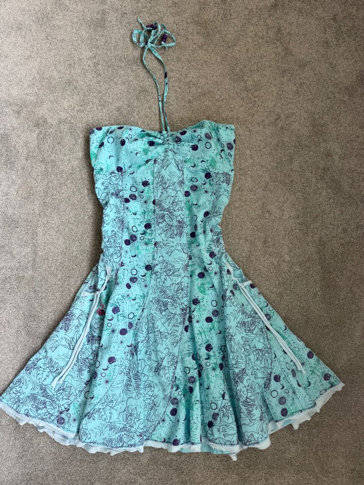 Other GUL Turquoise Floral Halter Dress product image