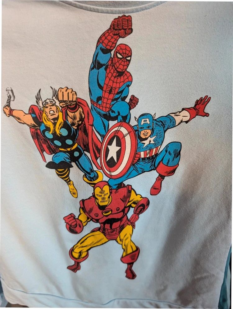 Immagine di Official Marvel Avengers Light Blue Long Sleeve Top Size M 3