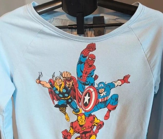 Immagine di Official Marvel Avengers Light Blue Long Sleeve Top Size M 8