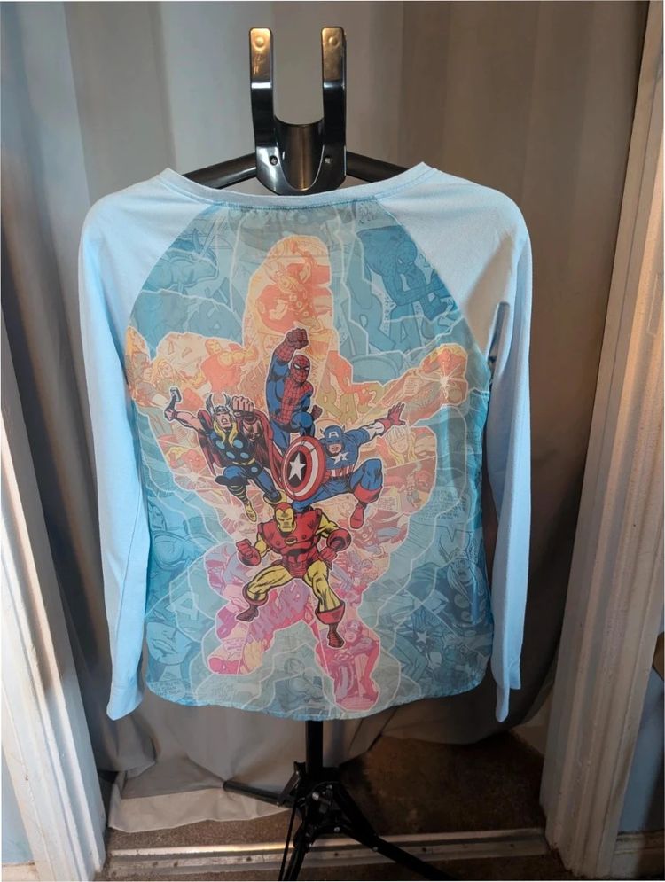 Immagine di Official Marvel Avengers Light Blue Long Sleeve Top Size M 4