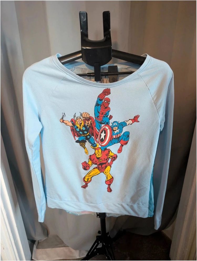 Immagine di Official Marvel Avengers Light Blue Long Sleeve Top Size M 1