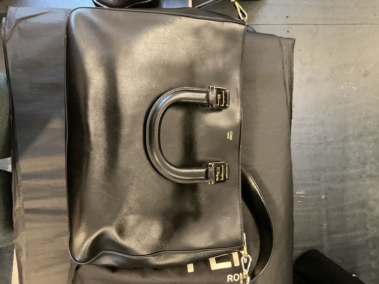Fendi Black Vitello Glacier Medium FF Tote product image