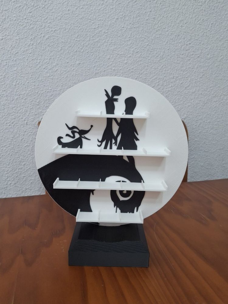 Silhouette Round Display Stand With Black And White Silhouette Design product image