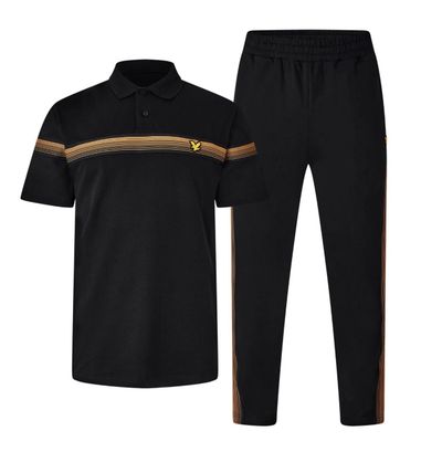 Lyle & Scott Black Polo Shirt And Track Pants Set