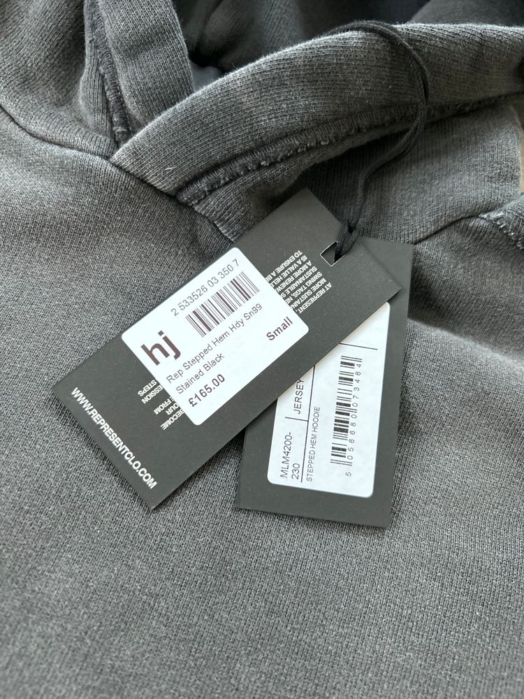 Represent Men’s Stepped Detail Relaxed Fit Hoodie ‘Stained Black’ - Size Small - RRP £165 6
