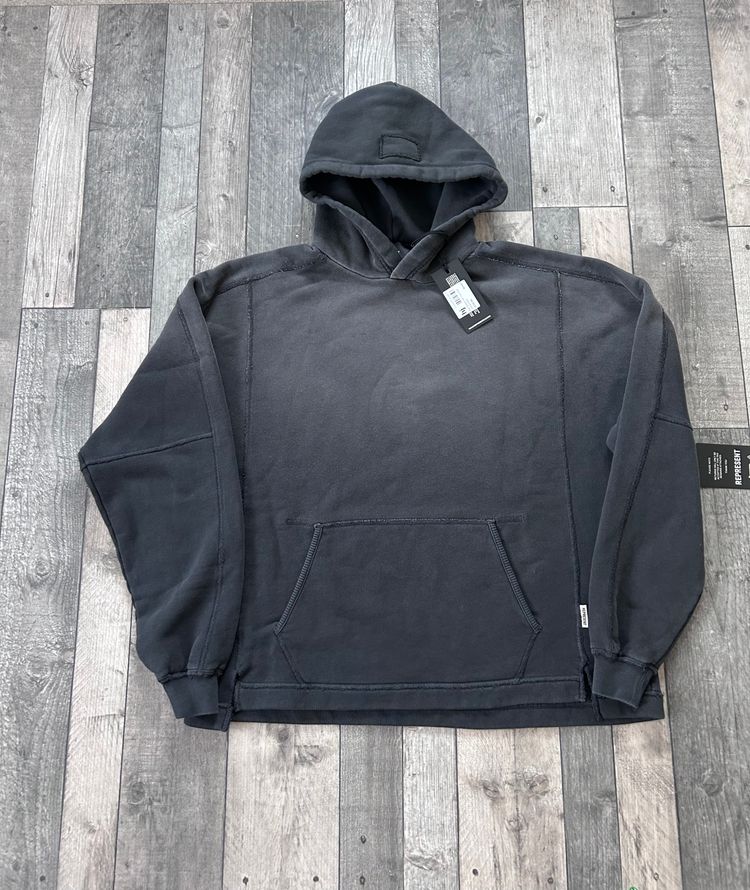 Represent Men’s Stepped Detail Relaxed Fit Hoodie ‘Stained Black’ - Size Small - RRP £165 4