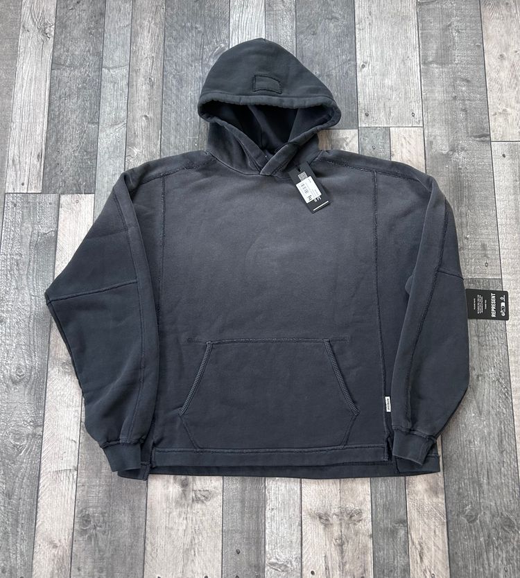 Represent Men’s Stepped Detail Relaxed Fit Hoodie ‘Stained Black’ - Size Small - RRP £165 3