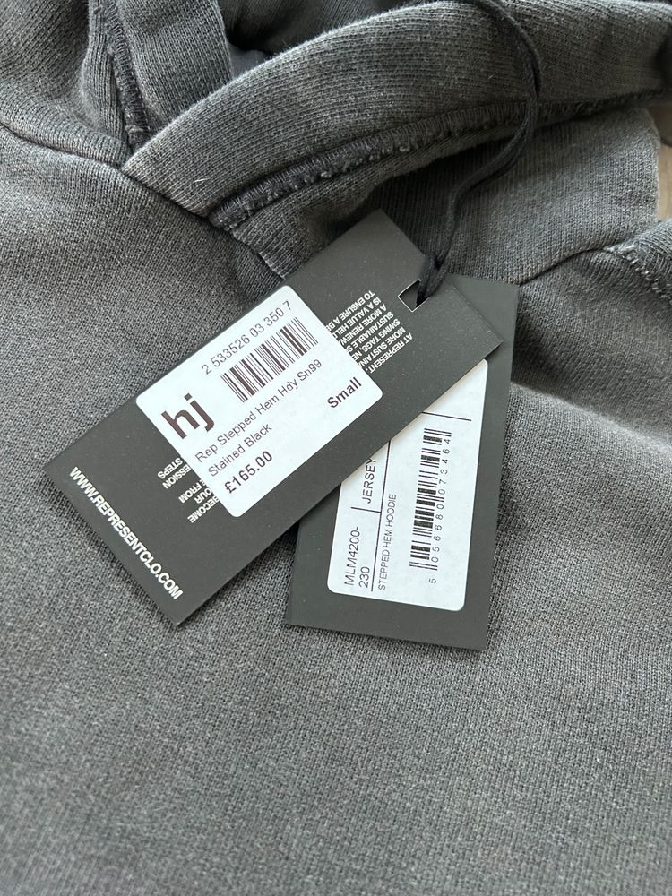 Represent Men’s Stepped Detail Relaxed Fit Hoodie ‘Stained Black’ - Size Small - RRP £165 5