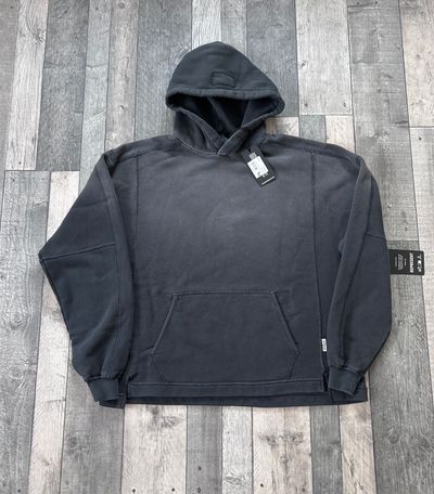 Represent Men’s Stepped Detail Relaxed Fit Hoodie ‘Stained Black’ - Size Small - RRP £165