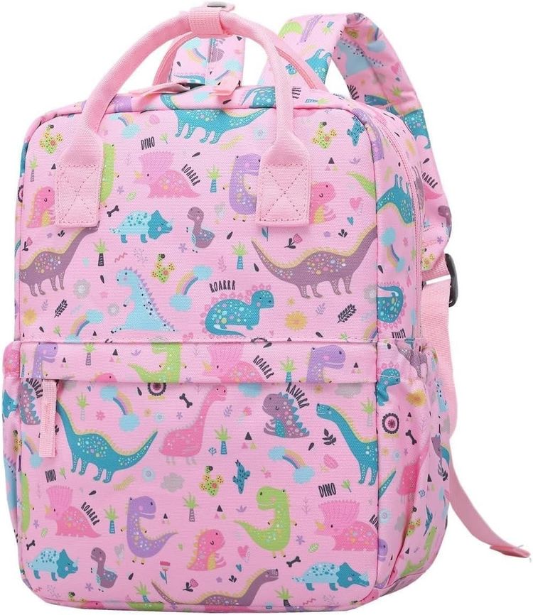 Pink Dinosaur Pattern Backpack imagen 1