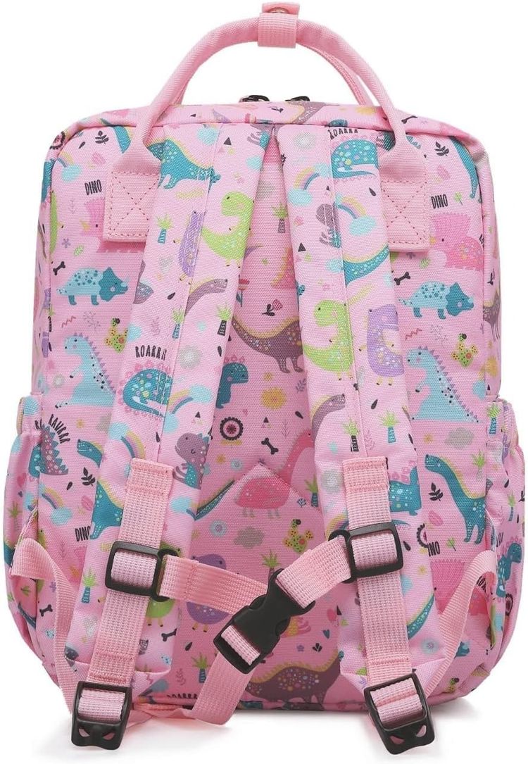 Pink Dinosaur Pattern Backpack imagen 2