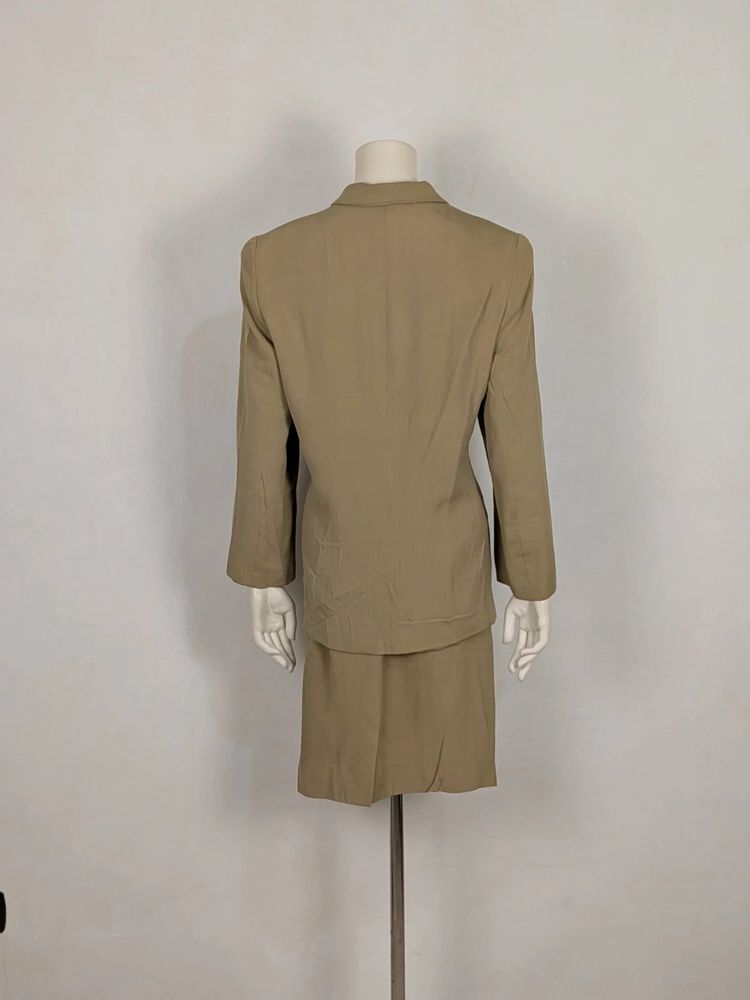 Tailleur giacca e gonna per te by Krizia in 100% Seta beige tg 42 (IT) image 3