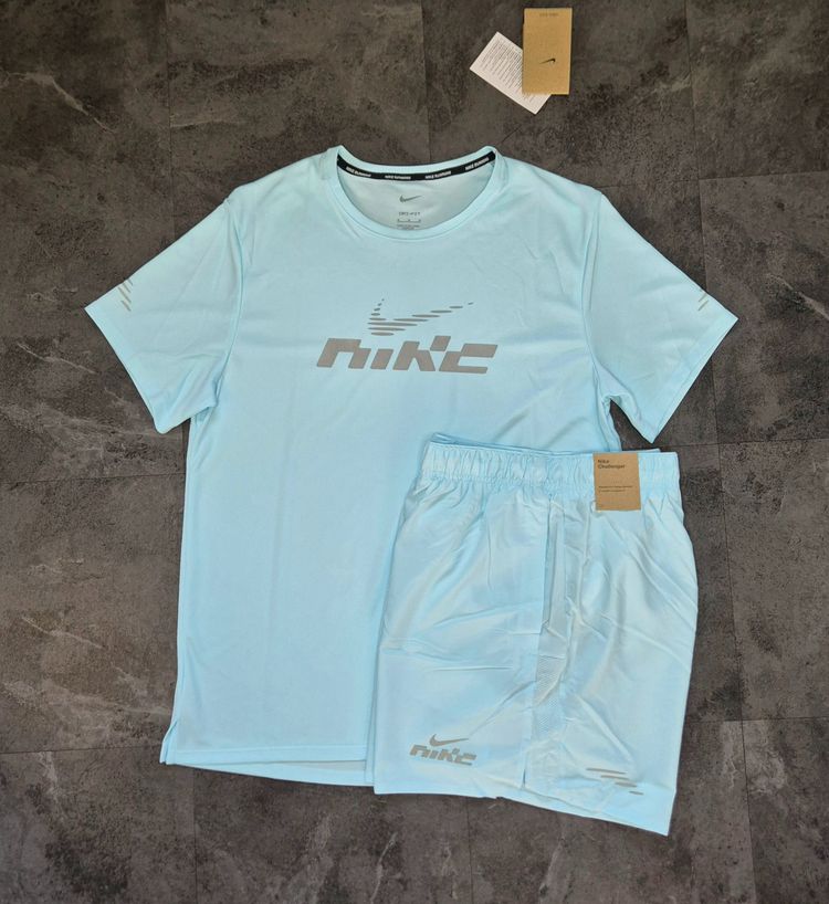 Nike Flash Light Blue T-Shirt And Shorts Set