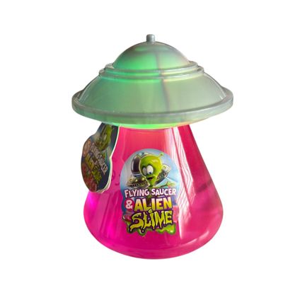 Light Up Flying Saucer Alien Slime - Pink