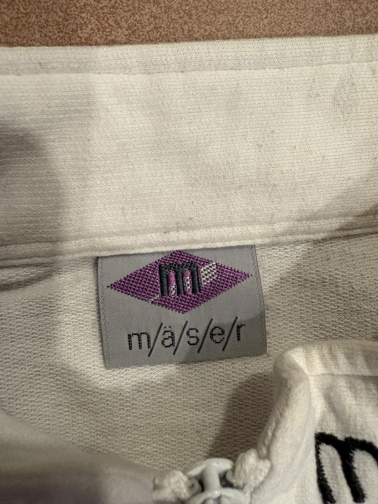 Immagine di M/Ä/S/E/R White Long Sleeve Quarter Zip Sweatshirt 2