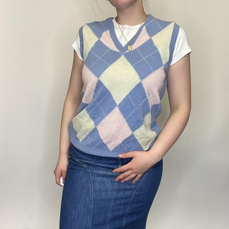 Other Lyle and Scott argyle wool knitted vest top product image