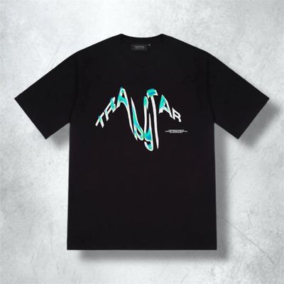 Trapstar Distortion Tee ‘Black/Teal’ (SIZE LARGE)