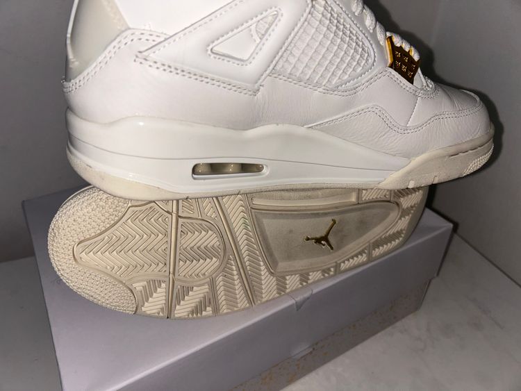 White Sneakers With Gold Accents image 4