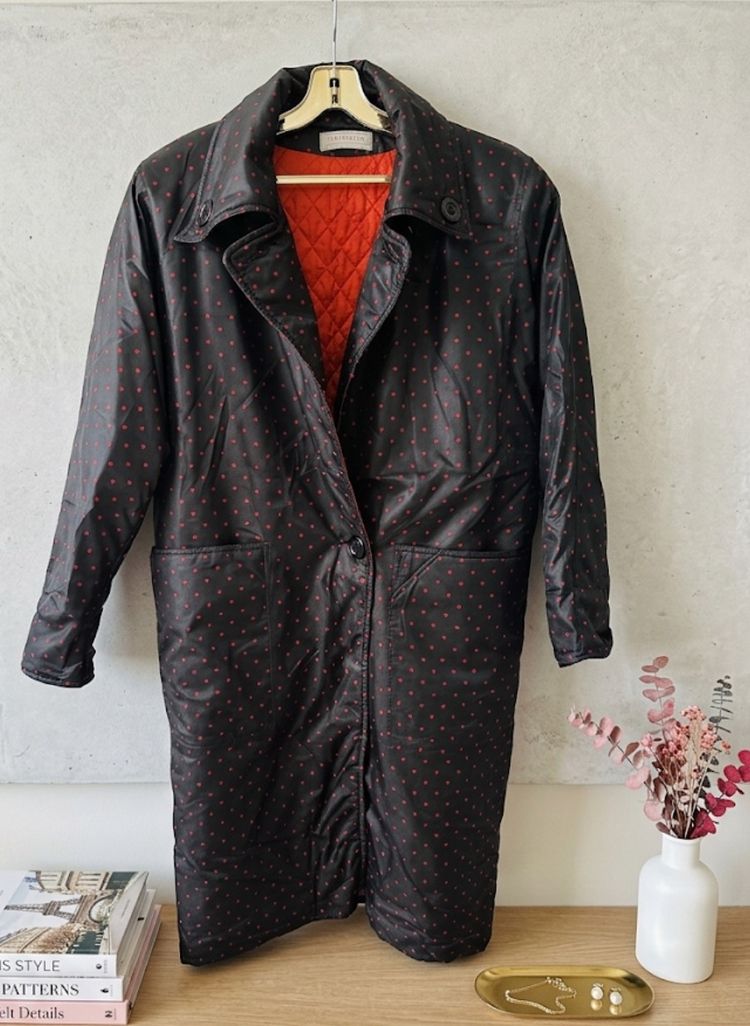 Other Frighella Women'S Long Black Coat With Red Hearts product image