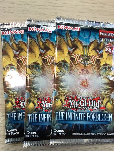 Yu-Gi-Oh! 3x packs of The Infinite Forbidden Trading Card Game Booster Packs