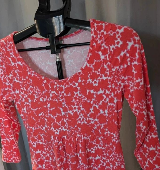 Boden Coral Pink White Floral Scoop Neck Tunic Dress UK 12 US 8 obraz 9