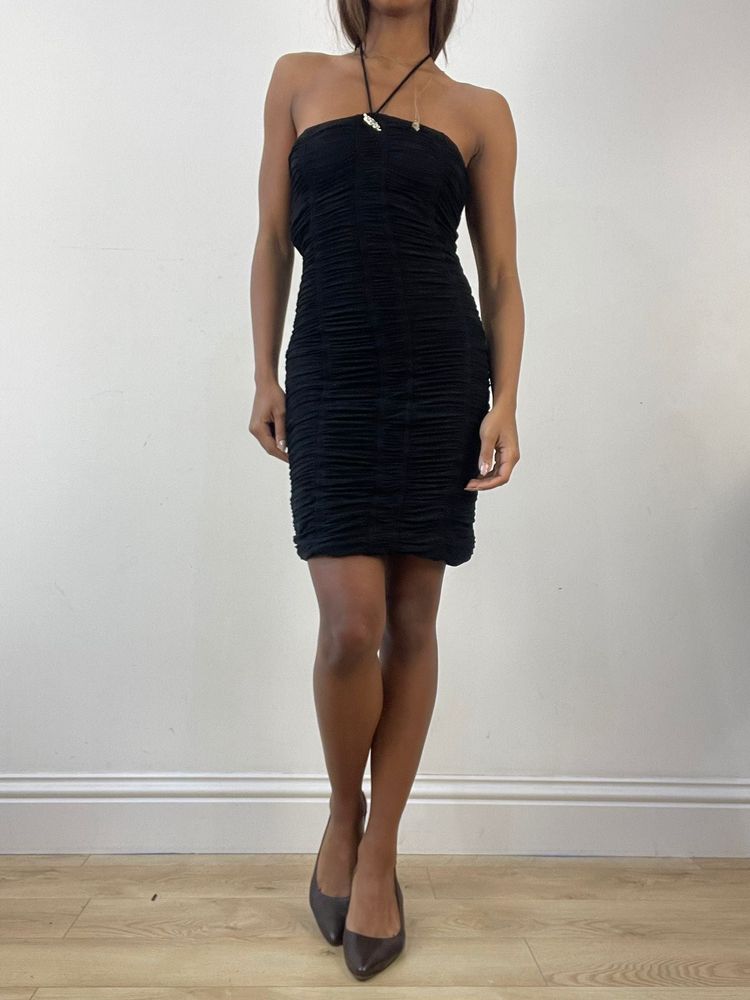 BEST PICKS | small black halterneck mini dress image 4