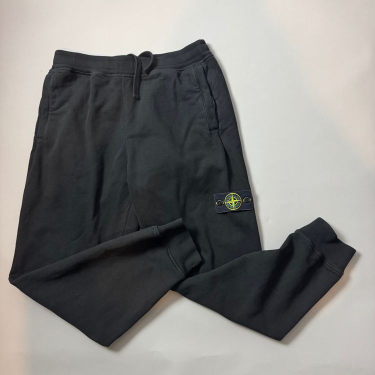 Stone Island Black Cotton Joggers - Large imagen 1