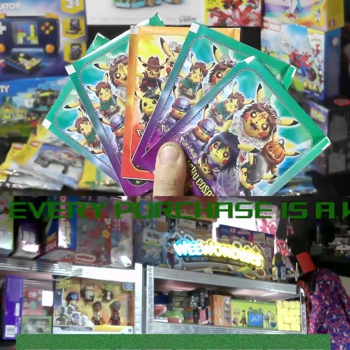 Pikachu Cosplay Cards 5-packs rip or ship