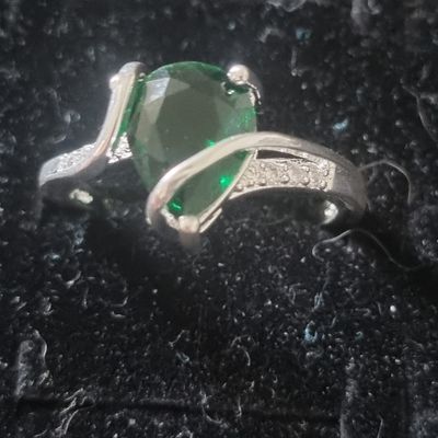Silver Ring With Green Gemstone