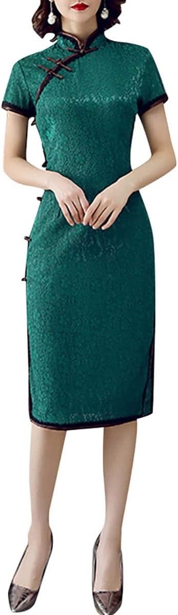 Green Cheongsam Dress imagen 1
