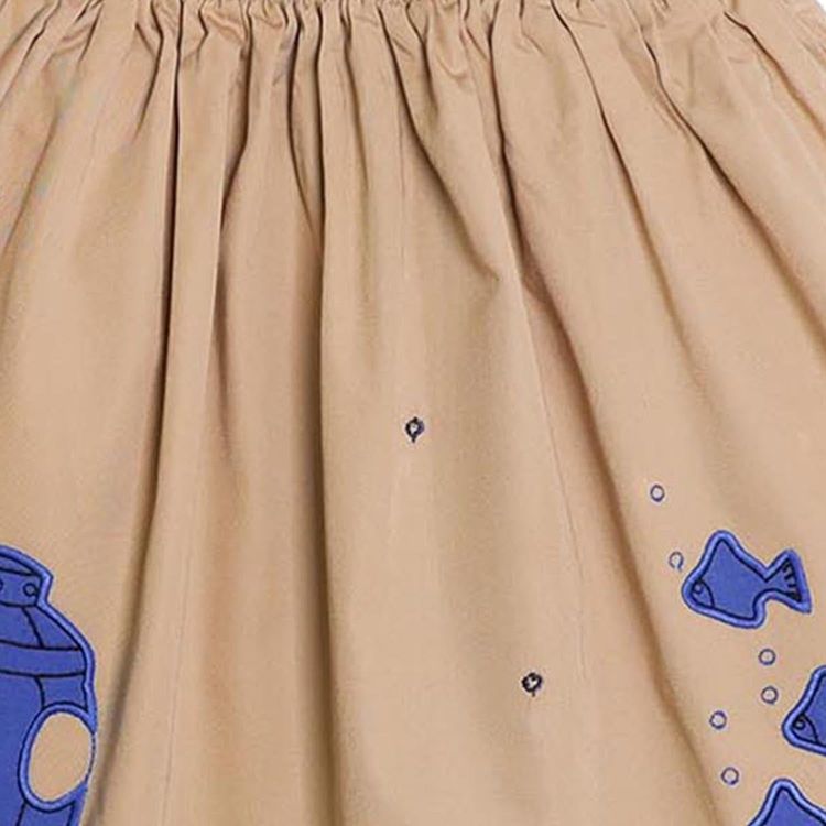 MAGIC MENDING PRELOVED Beige Cotton Skirt with Submarine, 8 years imagen 4