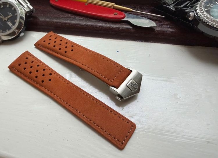 TAG Heuer 20mm 22mm Tag Heuer Watch Straps Tan brown leather  product image