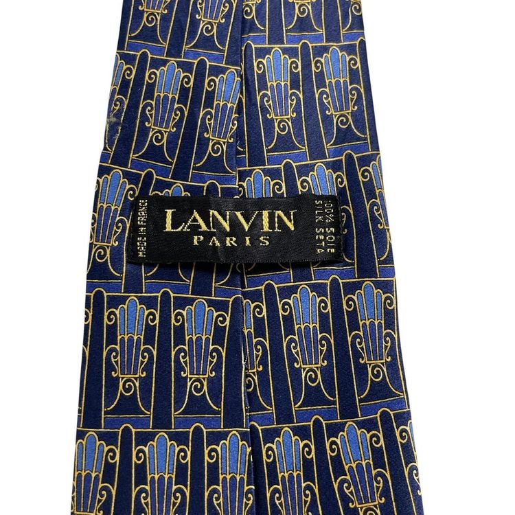 Lanvin Floral Geometric Print Silk Tie image 5