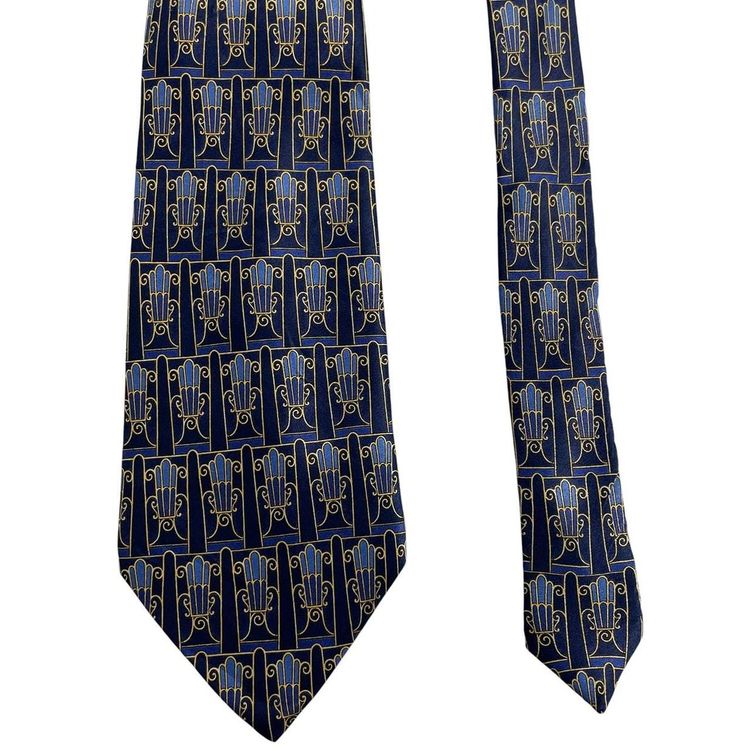 Lanvin Floral Geometric Print Silk Tie image 2