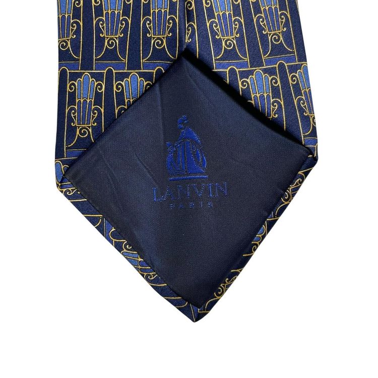 Lanvin Floral Geometric Print Silk Tie image 6