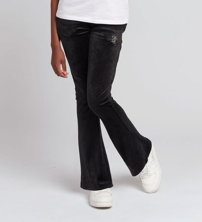 Black Velour Flared Pants