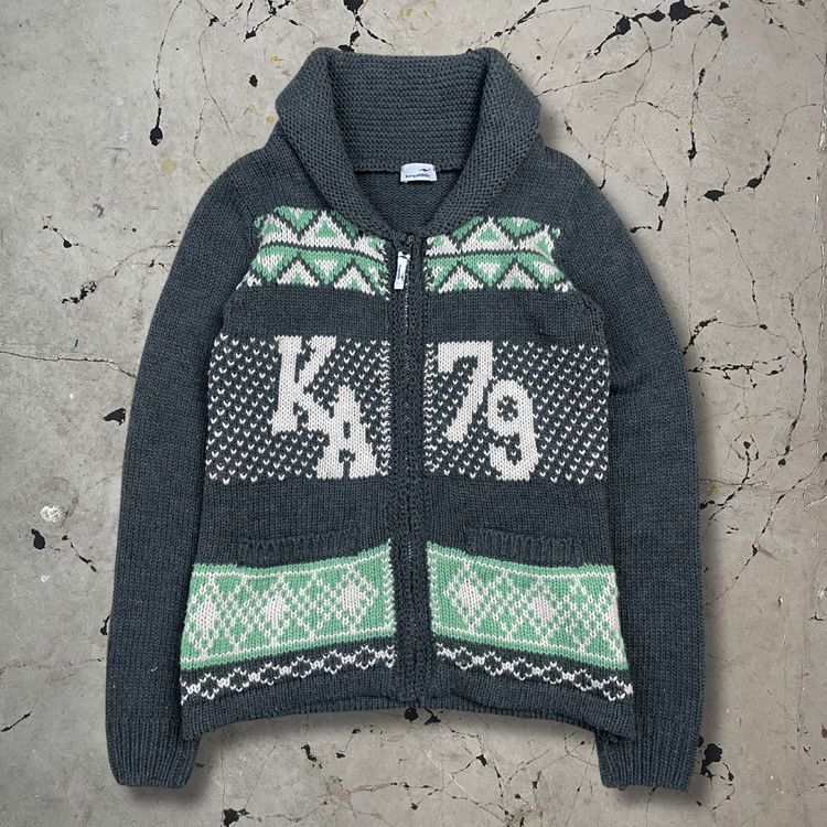 KangaROOS Vintage grey kangroos zip up knit jumper product image