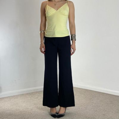 Mango Black Wide-Leg Trousers