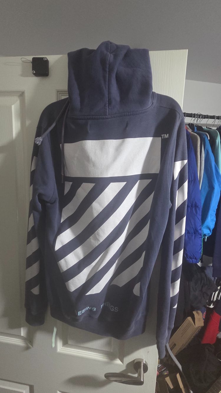 Off white Black And White Graphic Hoodie imagen 2
