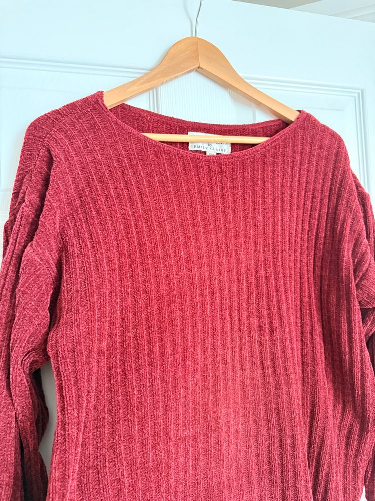 Red Ribbed Long Sleeve Top 7