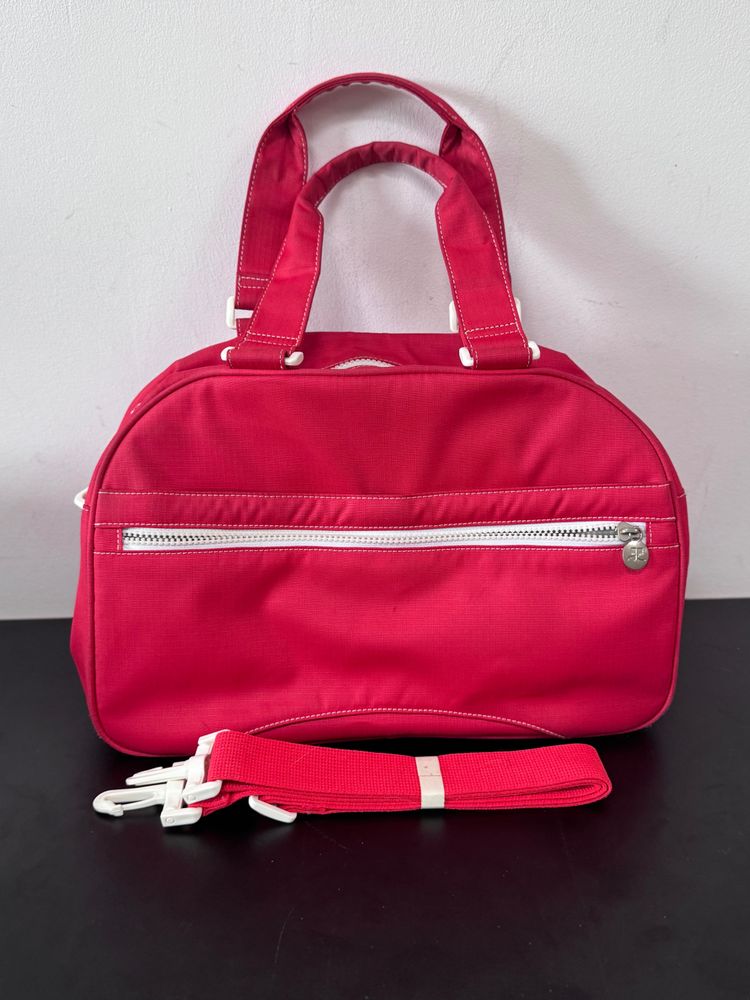 red Courrèges handbag with detachable strap 2