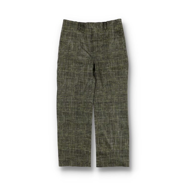 Bottega Veneta Check Printed Leather Straight-Leg Trousers