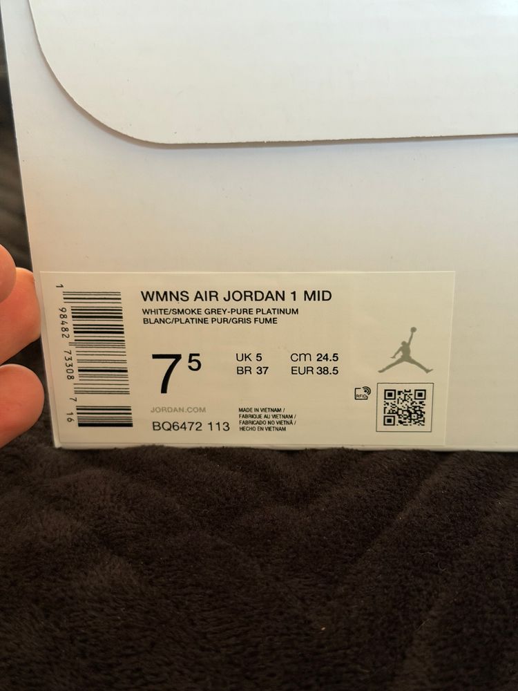 Wmns Air Jordan 1 Mid Sneakers szare grey fog  image 6