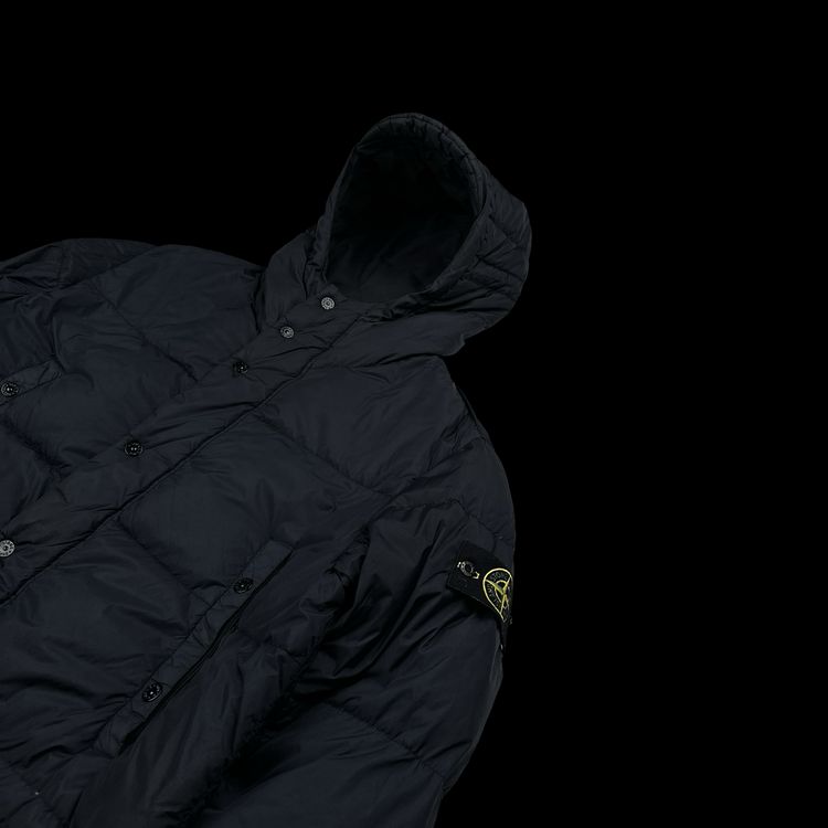 Stone Island Navy Crinkle Reps Down Longline Puffer Jacket - Large image 10