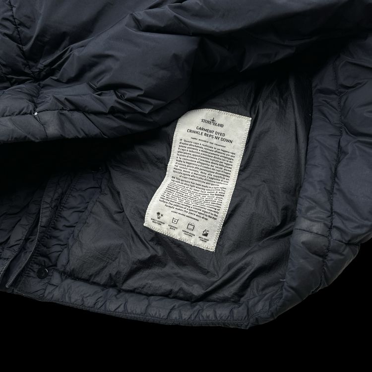 Stone Island Navy Crinkle Reps Down Longline Puffer Jacket - Large image 5