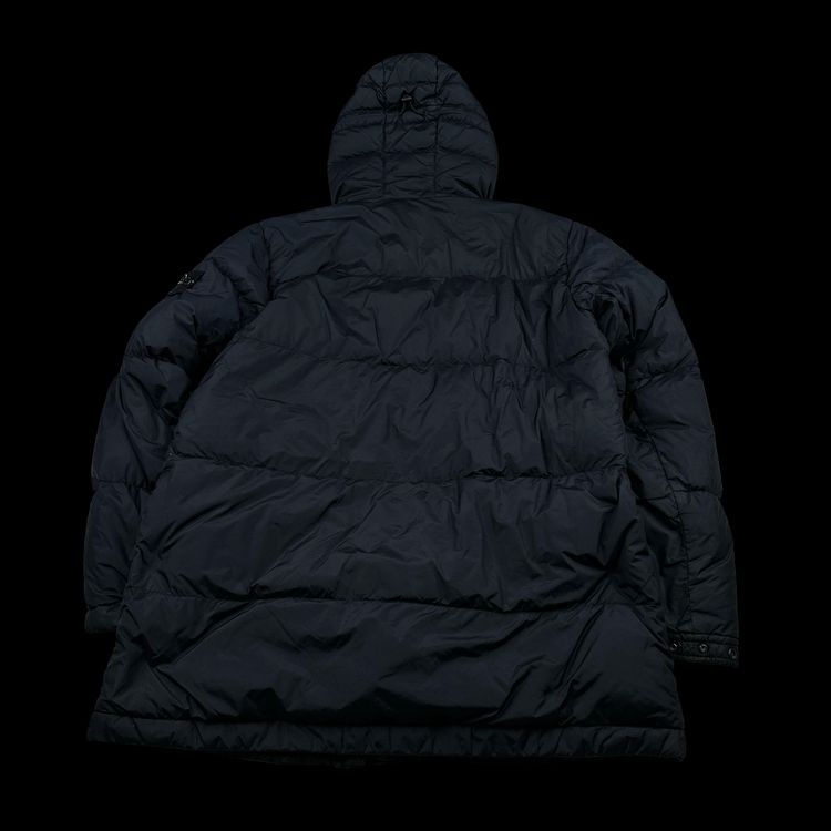 Stone Island Navy Crinkle Reps Down Longline Puffer Jacket - Large image 2
