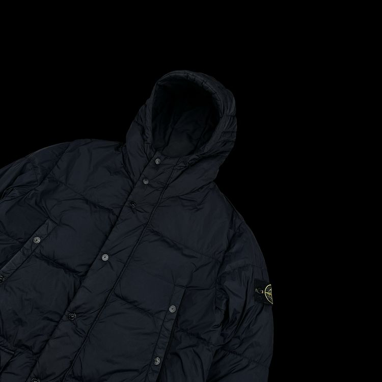 Stone Island Navy Crinkle Reps Down Longline Puffer Jacket - Large image 8