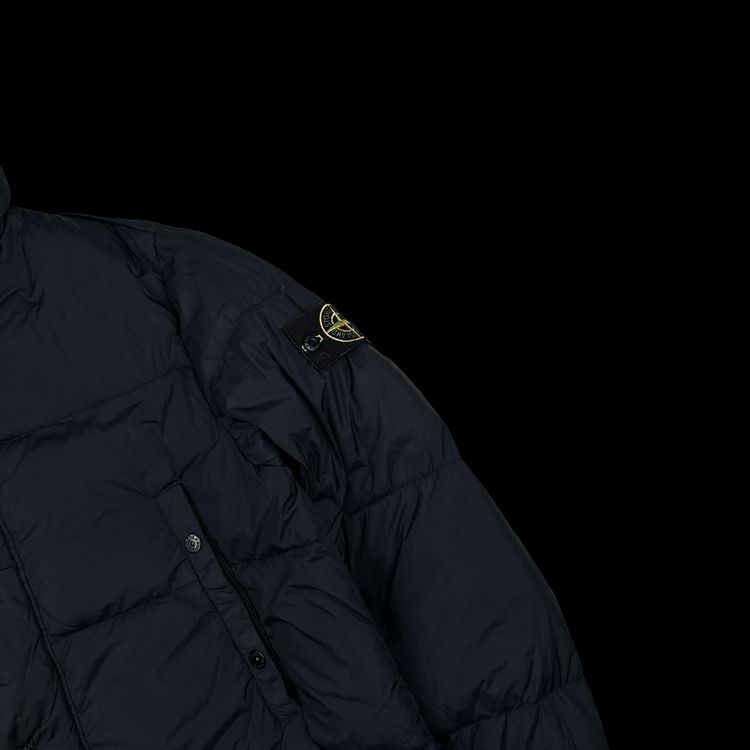 Stone Island Navy Crinkle Reps Down Longline Puffer Jacket - Large image 7
