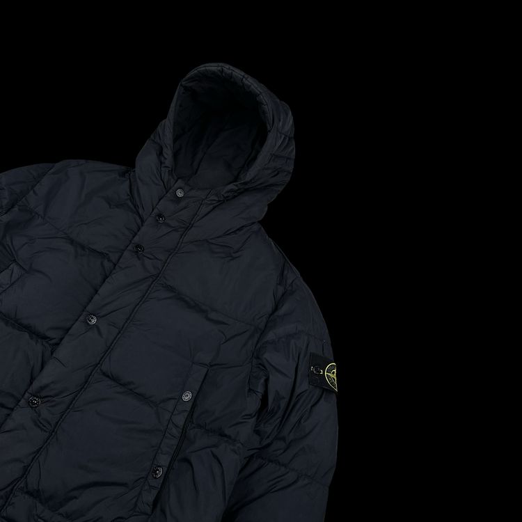Stone Island Navy Crinkle Reps Down Longline Puffer Jacket - Large image 9