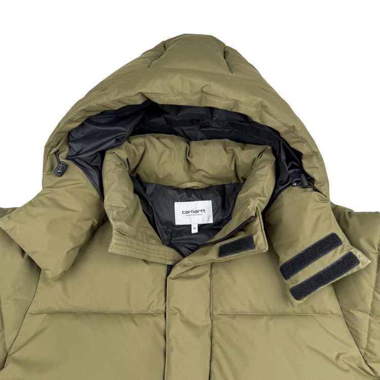 Carhartt Khaki Milter Quilted Hooded Puffer Jacket - Medium image 8